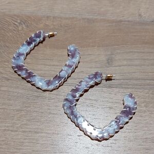 Sugarfix by Baublebar Oversized Marbled Resin Square Hoop Earrings